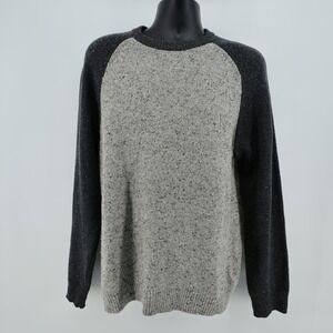 Brooks Brothers Red Fleece Sweater Mens Large Wool Blend Gray‎ Two Tone - Flaws